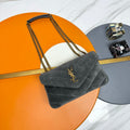 YSL Loulou Small Bag 24cm Grey Suede 285671