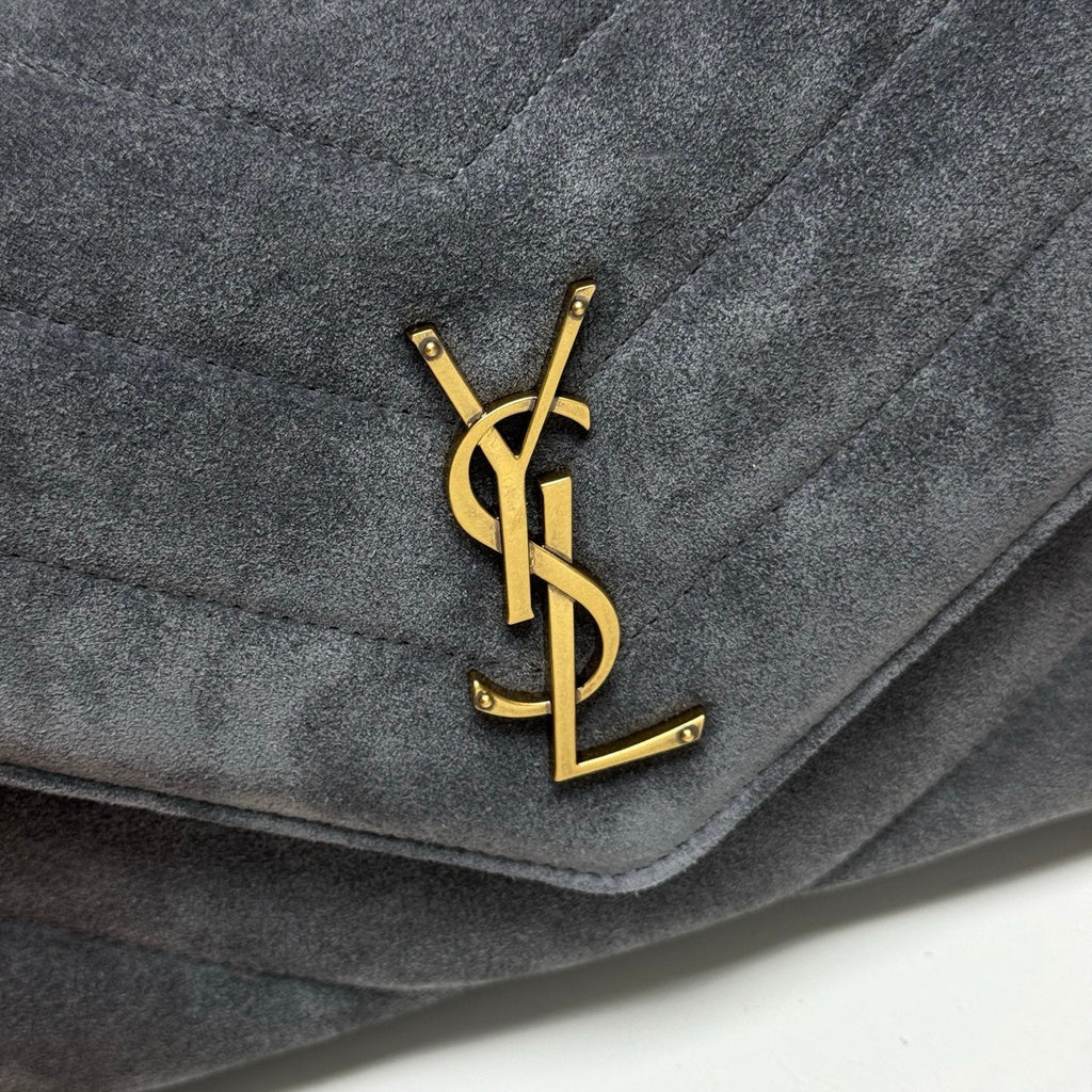 YSL Loulou Bag 29cm Grey Suede 285665