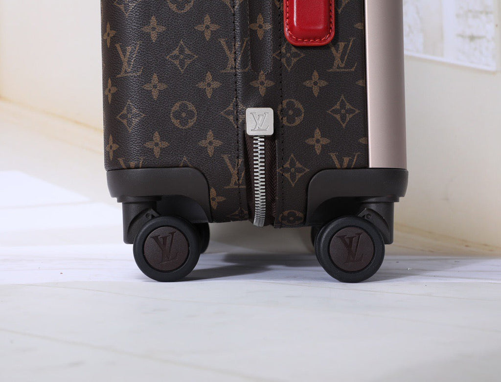 Louis Vuitton Horizon 55 Monogram Suitcase Brown Hot Pink Leather