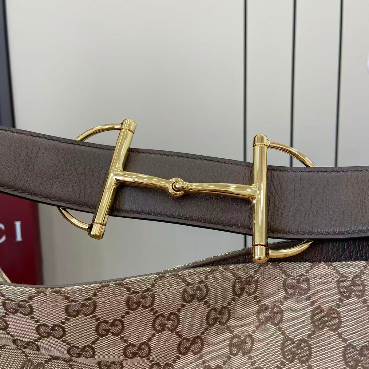Gucci 25 Beatrix 40cm Handbag Beige mix Dark Brown Canvas Leather 292317