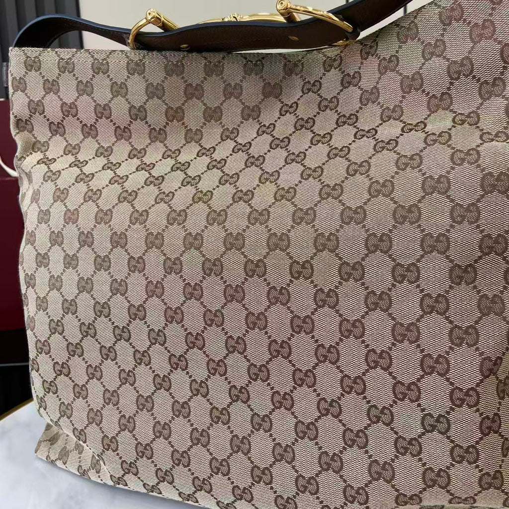 Gucci 25 Beatrix 40cm Handbag Beige mix Dark Brown Canvas Leather 292317