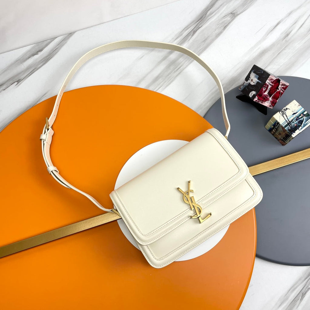 YSL Solferino Small Satchel Bag White Calfskin 285573
