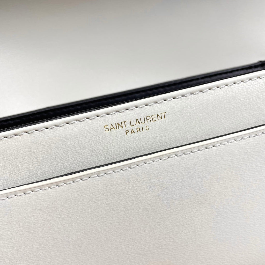 YSL Solferino Small Satchel Bag White Calfskin 285573