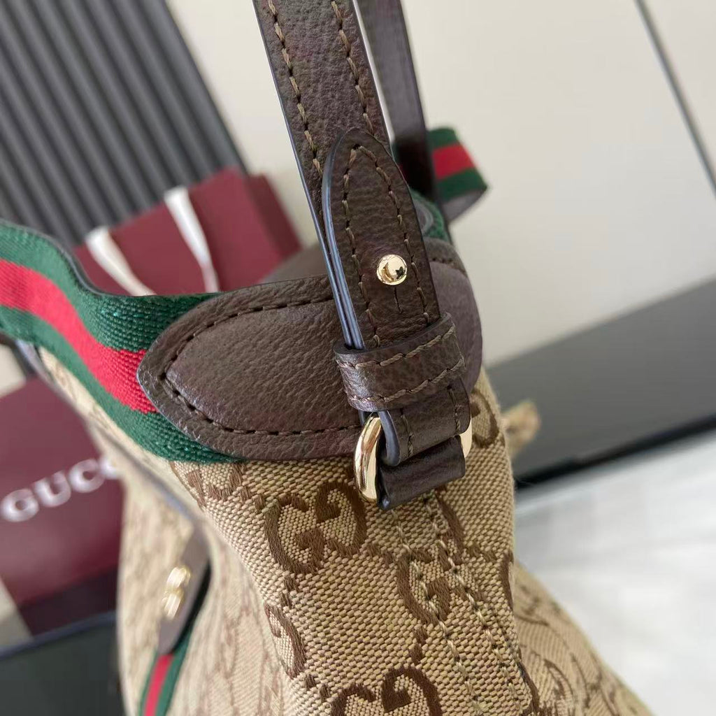 Gucci 25 Giglio 25cm Bag Beige Canvas Leather 292388