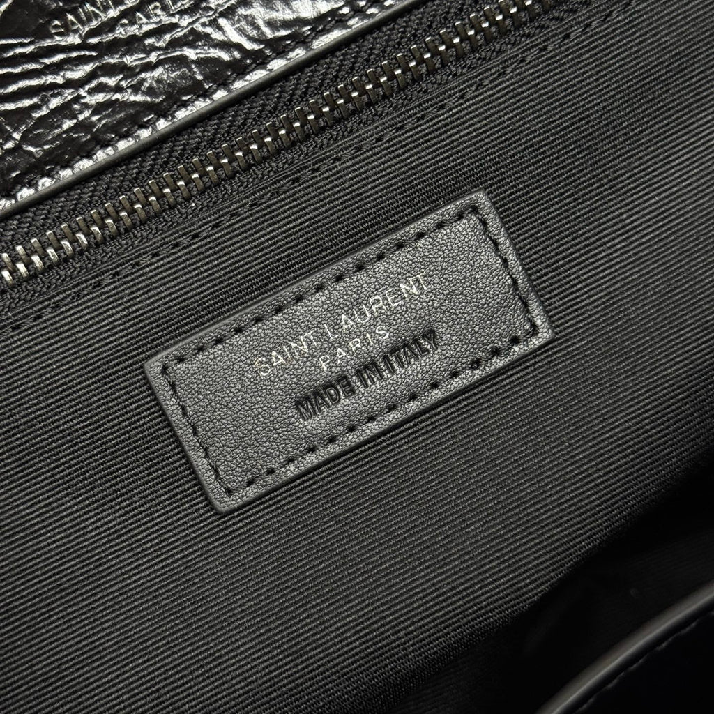 YSL Niki Shoulder Bag 28cm Black Elephant Leather 285506