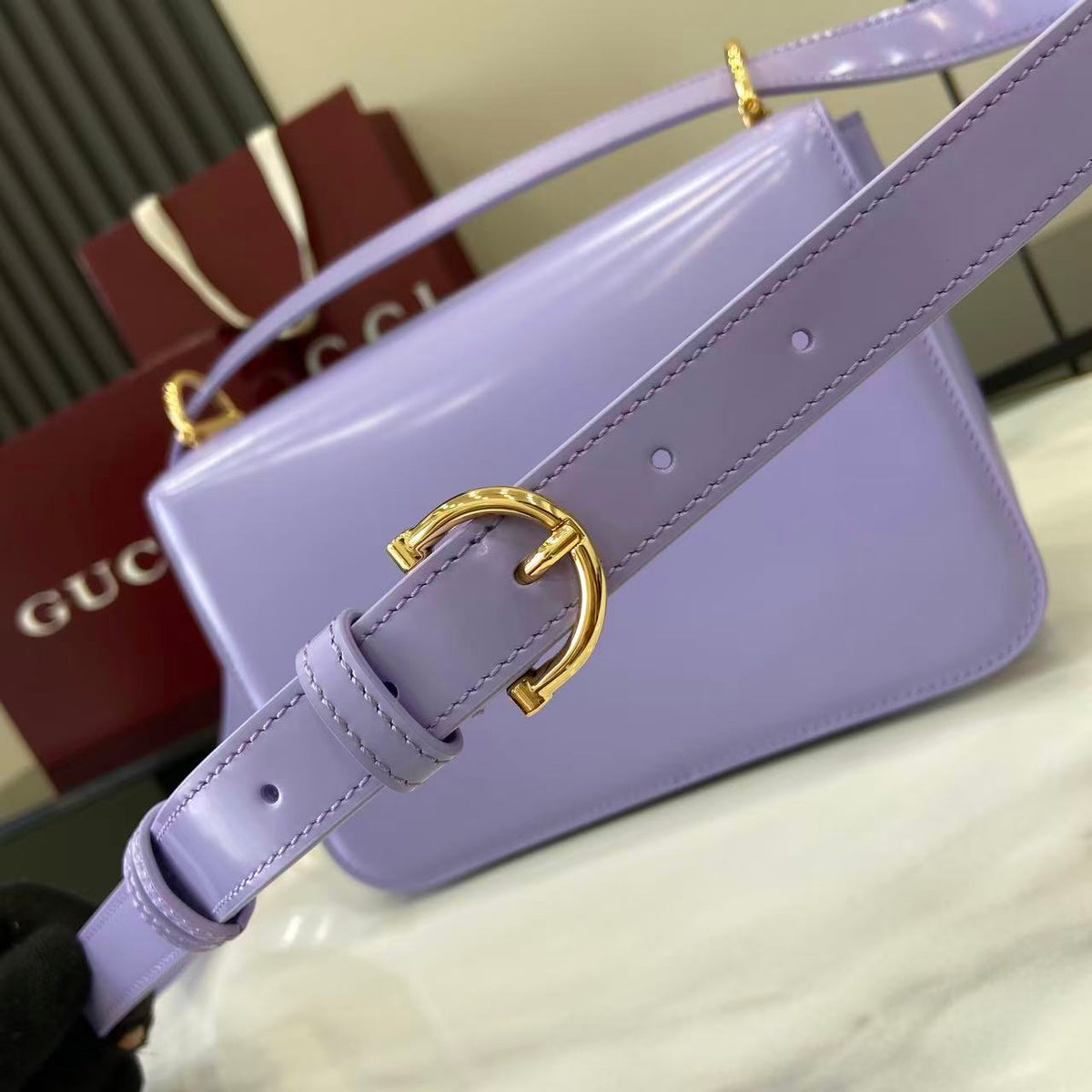 Gucci 25 Siena Bag 22.5cm  Light Purple Gold Leather 292571