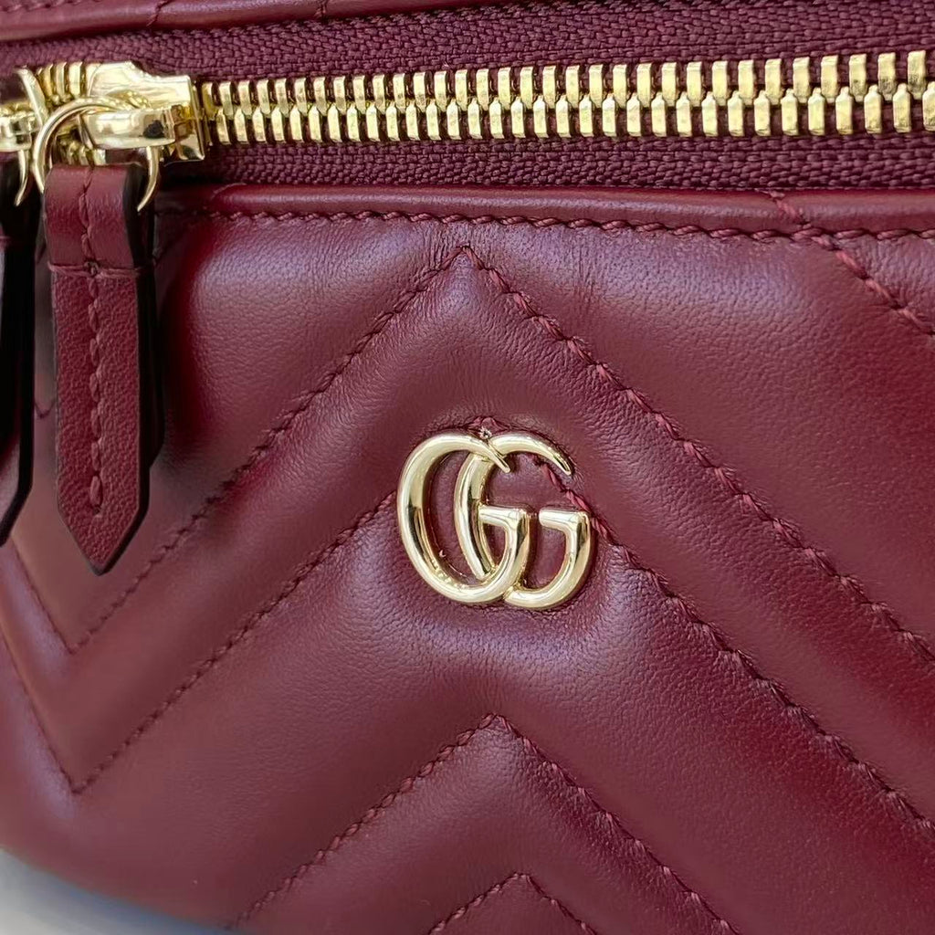 Gucci 25 Marmont Vanity Bag Rosso Ancora Red Cowhide 294900