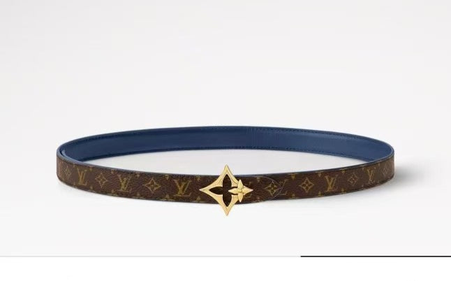 Louis Vuitton LV Flowergram 20MM Reversible Belt Monogram Canvas Blue