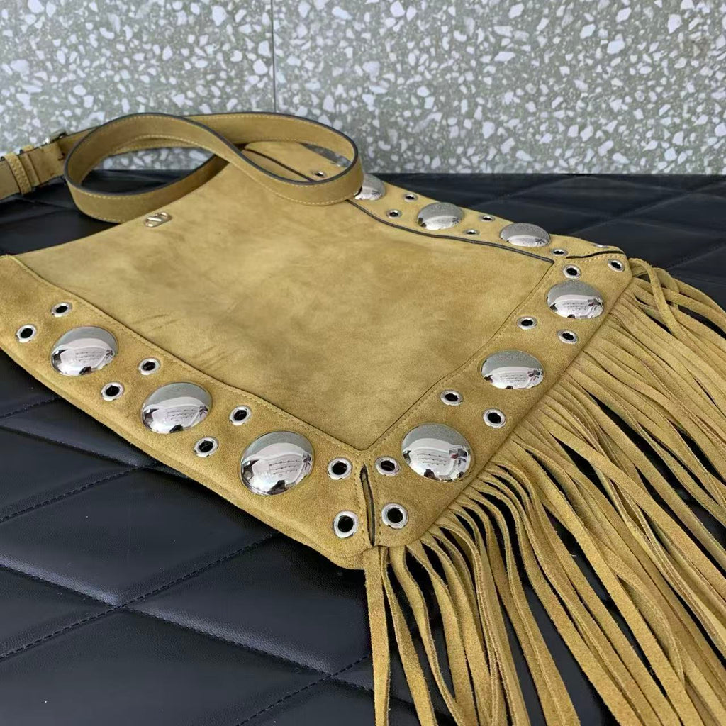 VT Nellcôte Shoulder Bag With Fringes Brown Suede