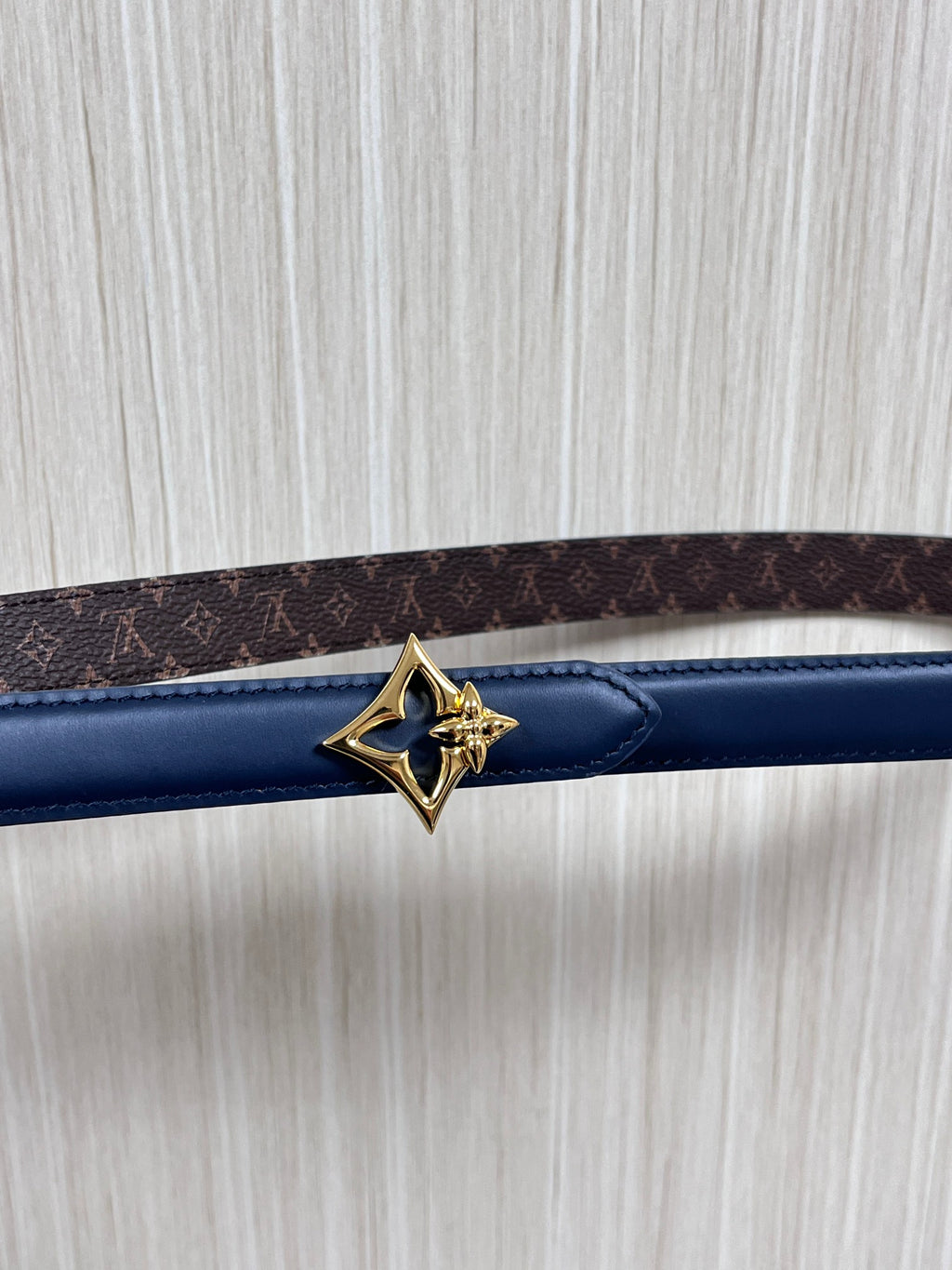 Louis Vuitton LV Flowergram 20MM Reversible Belt Monogram Canvas Blue