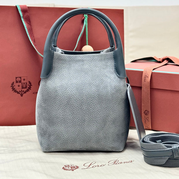 LP 2026 Bale Bucket Bag 21cm Blue-green Cowhide