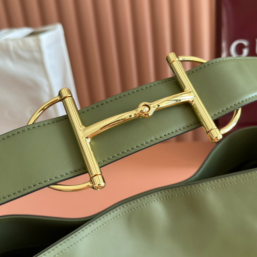 GG Beatrix Medium Tote Bag Olive Green Smooth Leather GHW 272147