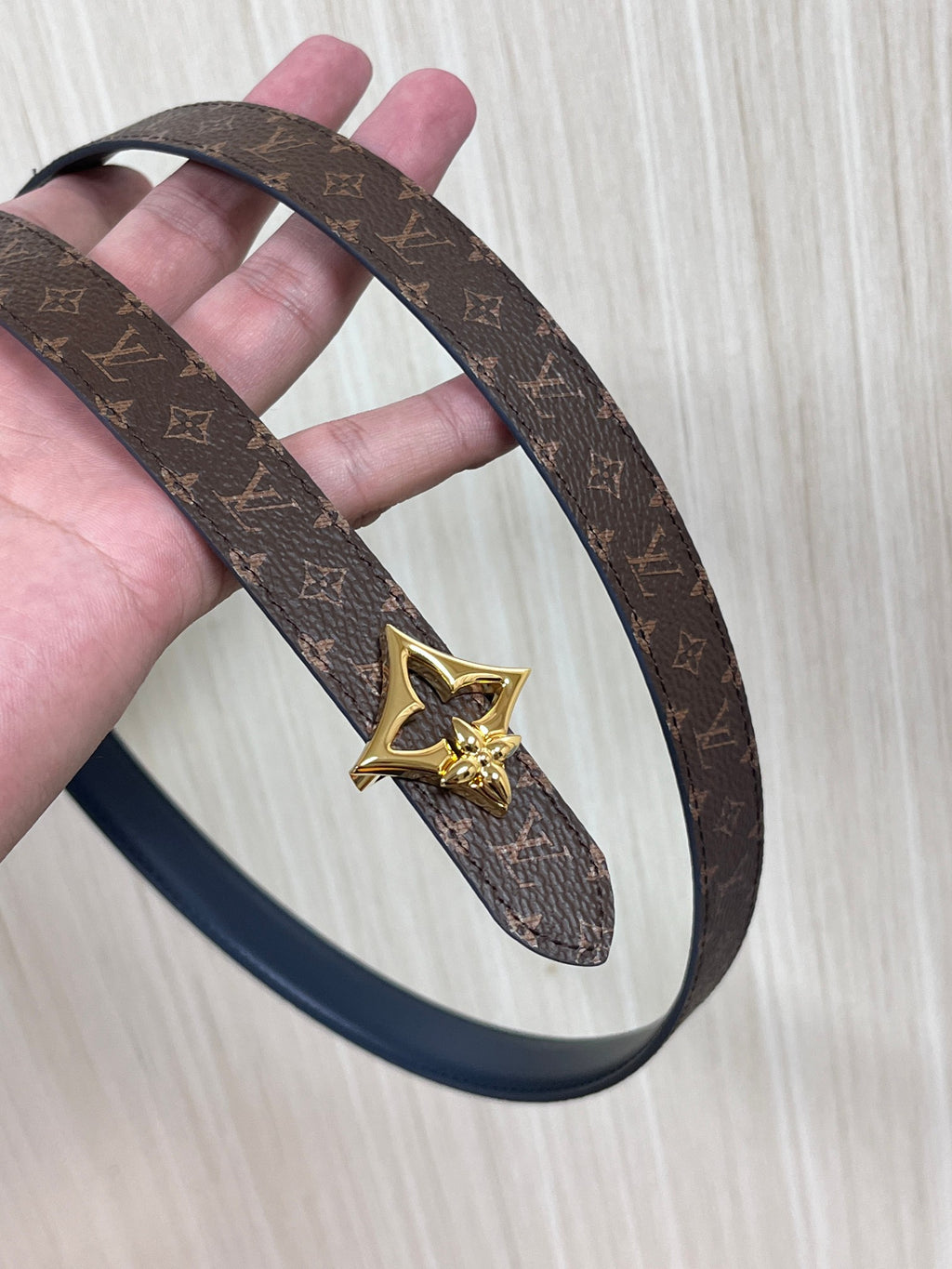Louis Vuitton LV Flowergram 20MM Reversible Belt Monogram Canvas Blue
