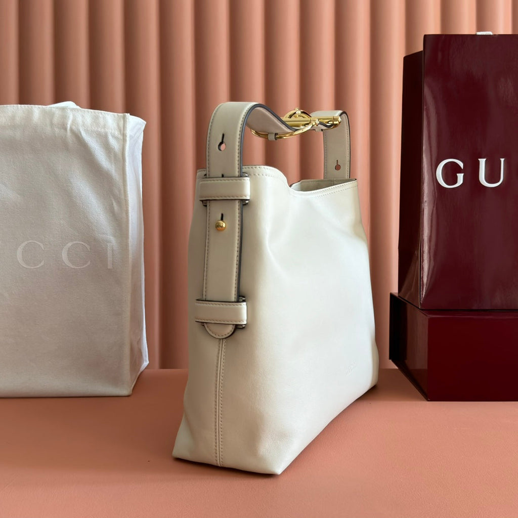 GG Beatrix Medium Tote Bag Cream Smooth Leather GHW 272127