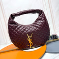 YSL Icarino Large Shoulder Bag Burgundy Quited Leather 286007