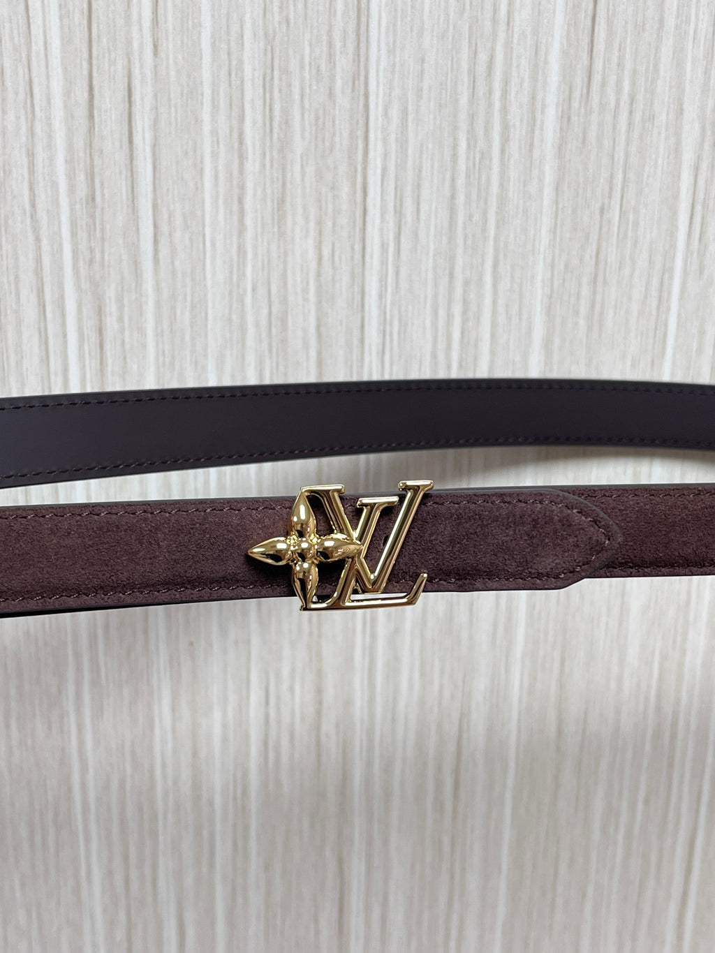 Louis Vuitton LV Bloom 30MM Reversible Belt Suede Brown