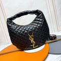YSL Icarino Large Shoulder Bag Black Quited Leather 286001