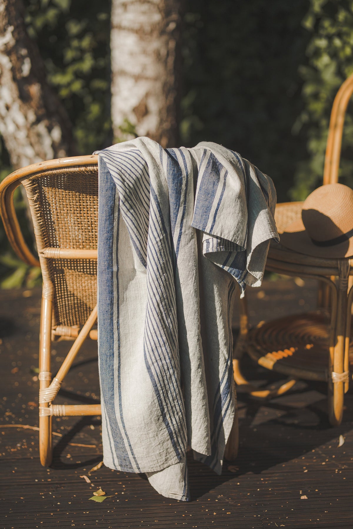 Linen beach towel, French style linen blanket, Summer blanket, Linen beach towel, Natural linen picnic blanket, Striped linen blanket.
