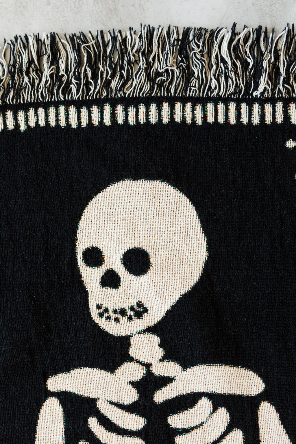 Personalized Skeleton Blanket: Til Death Do Us Part Woven Throw, Spooky Skull Decor, Wedding or Valentines Present, Halloween Goth Wedding