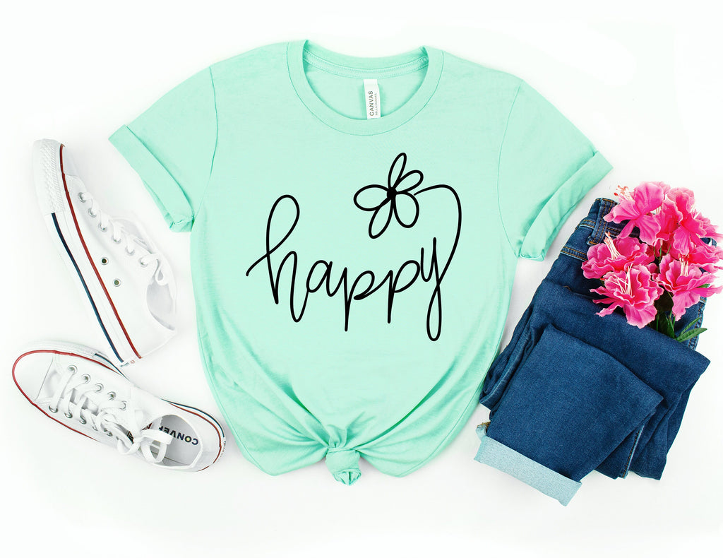 Choose Happy Shirt, Happy T-shirt, Womens Shirt, Happy Shirt, Positive Tee, Inspirational Shirt, Happiness Shirt,