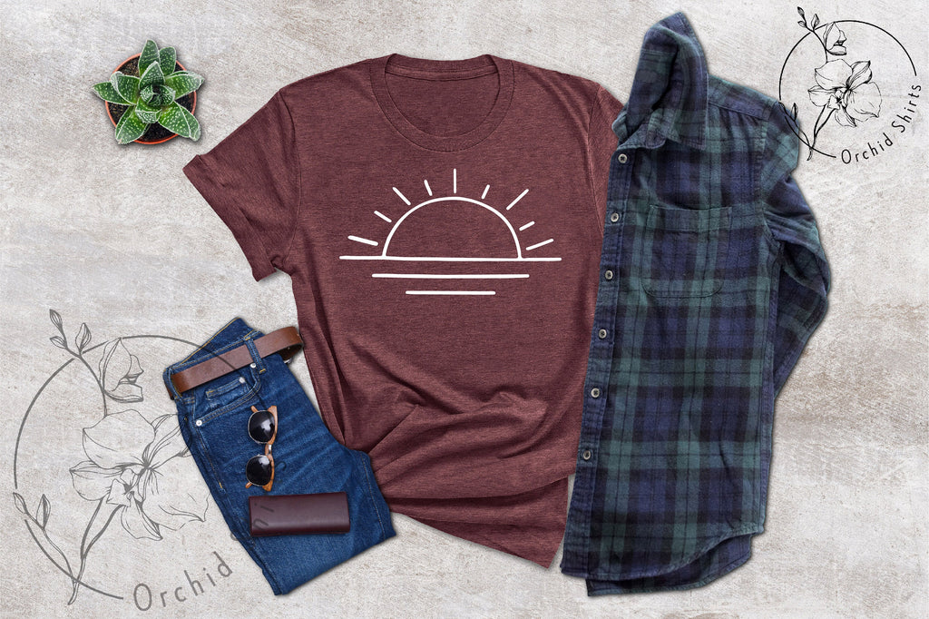 Sun T-shirt For Women, Sunshine Tee Shirt, Summer Shirt For Lady, Beach Shirts, Summer Positive Vibes Shirt, Gift For Her, Shirts For Women