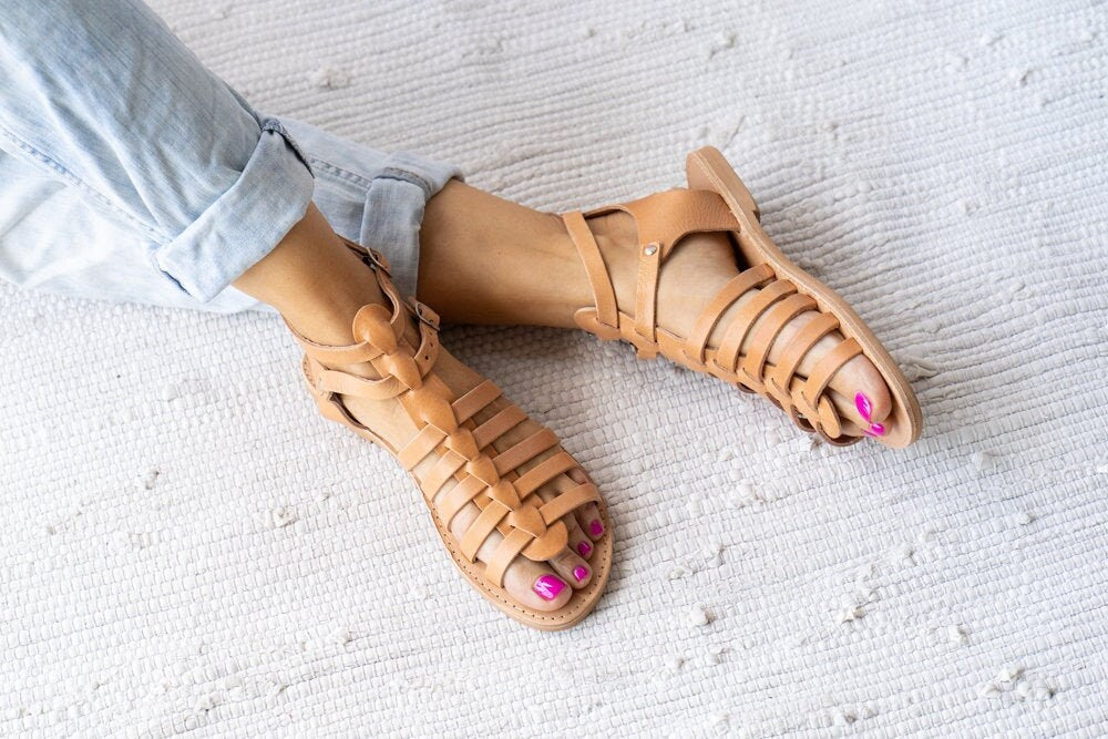 Gladiator beige Sandals,Greek Sandals Women, natural tan Leather Sandals, summer Sandals, Gift for Her
