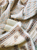 Hand Block Print Queen Quilt: Floral Cotton Bedspread