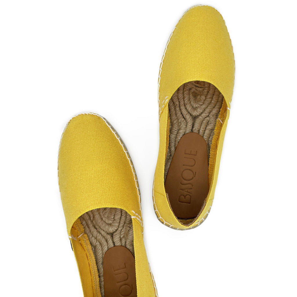 Women's Classic Yellow Flat Espadrilles, Made in France, Women's Footwear