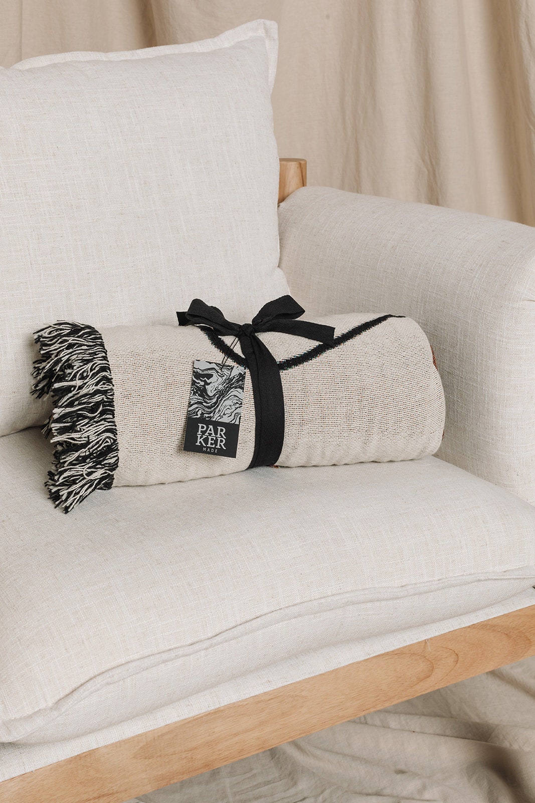 Warm Toned Home Accessory: 100% Cotton Personalized Throw Blanket, Abstract Line Faces Design