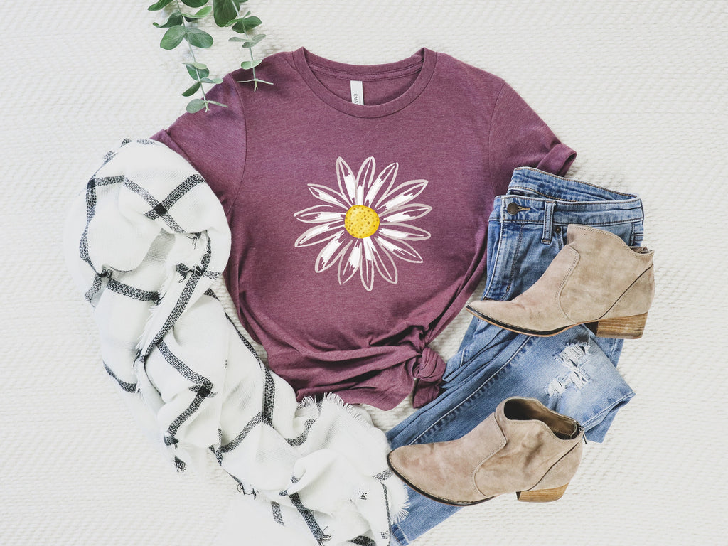 Daisy T-shirt: Wildflower Floral Shirt, Boho Summer Tee