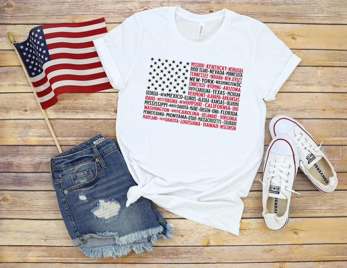 American Flag States Tee: Patriotic 4th of July T-Shirt