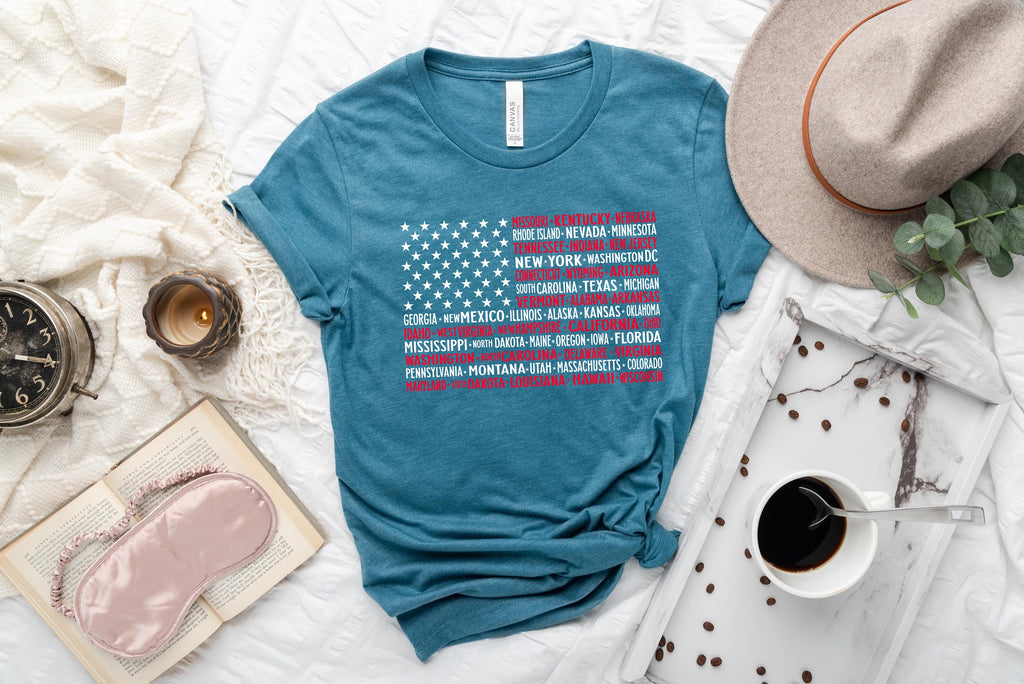 American Flag States Tee: Patriotic 4th of July T-Shirt