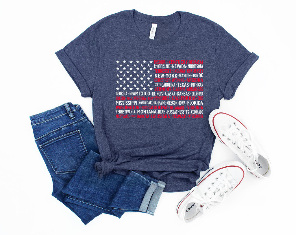 American Flag States Tee: Patriotic 4th of July T-Shirt