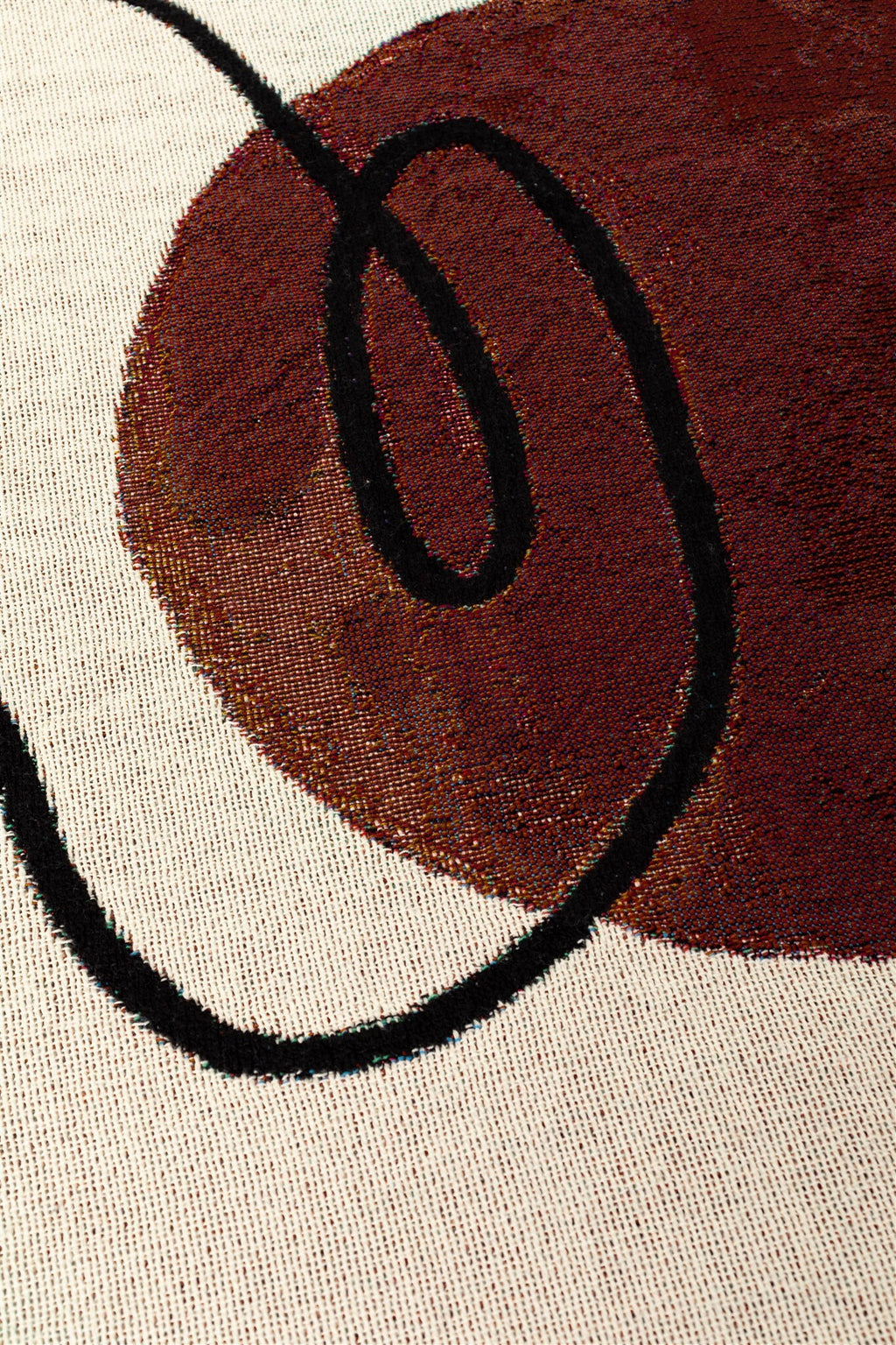 Warm Toned Home Accessory: 100% Cotton Personalized Throw Blanket, Abstract Line Faces Design