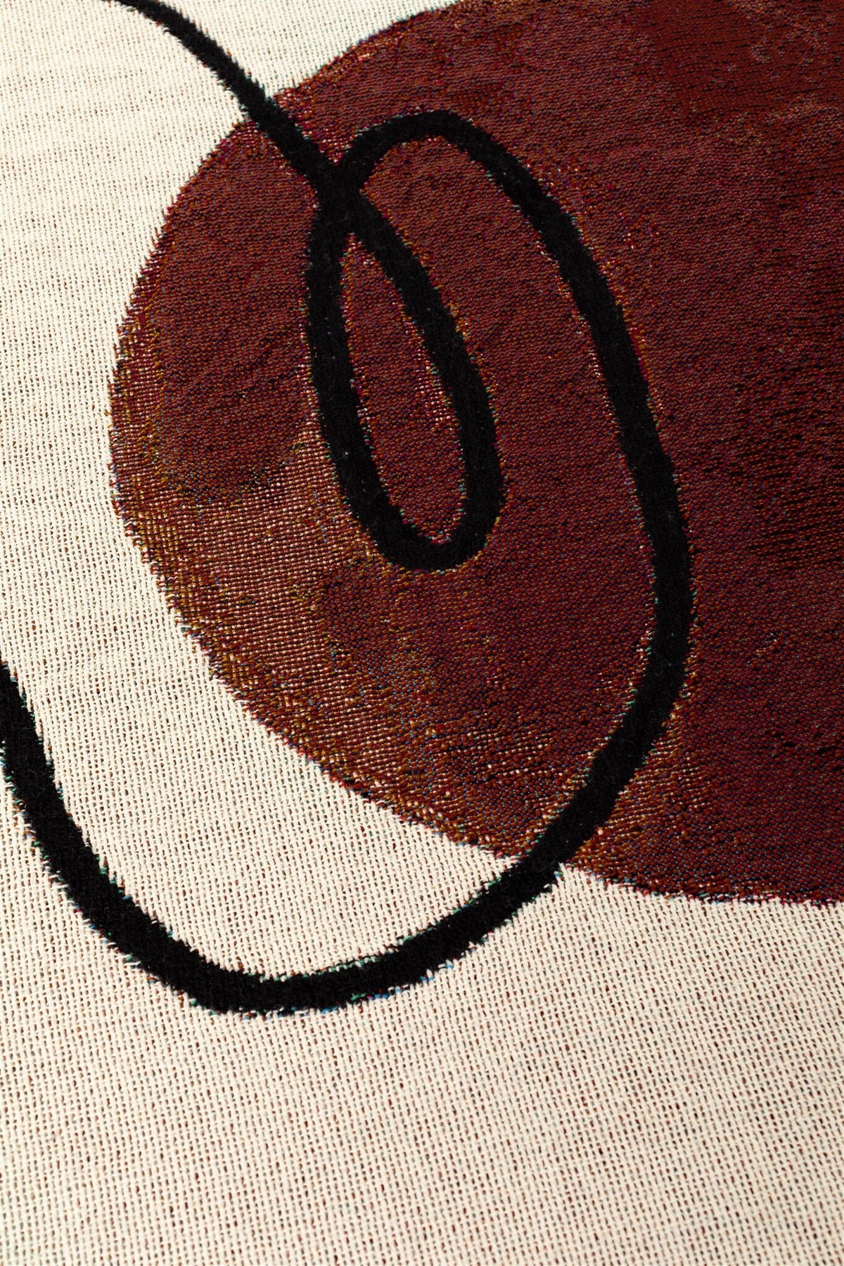 Warm Toned Home Accessory: 100% Cotton Personalized Throw Blanket, Abstract Line Faces Design