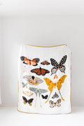 Butterfly Collector Print Oversized Blanket for Big Kid Beds | Quilt | Swaddle by Clementine Kids | 100% Muslin Cotton| Gift Idea