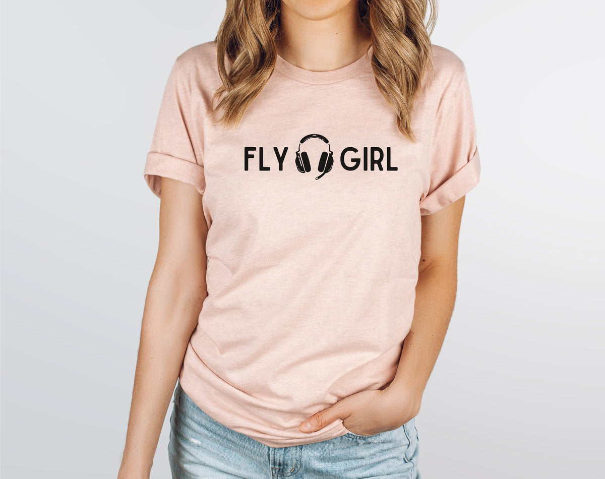 Fly Girl Shirt | Aviation Tee | Female Pilot Shirt | Airplane Gift | Trendy Flying Shirt | Women in Aviation | Aviatrix Shirt