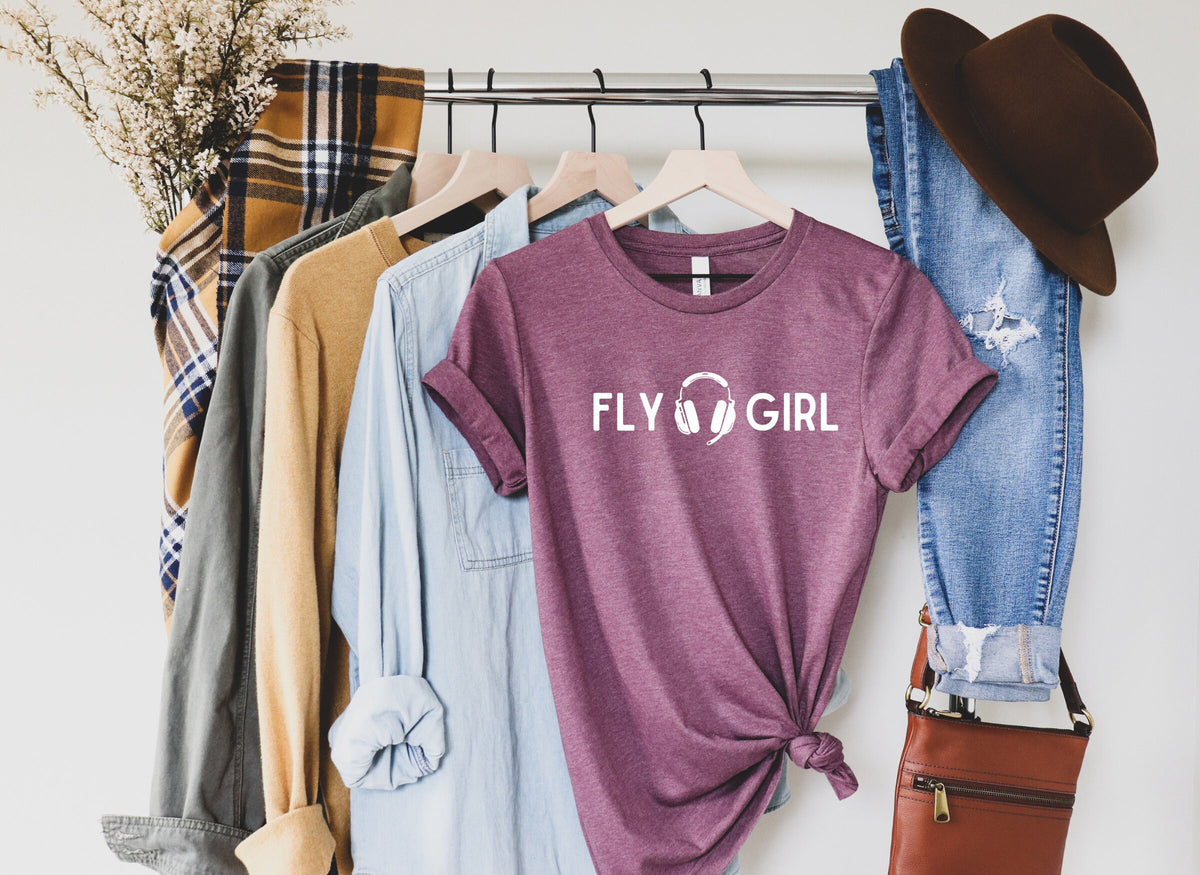 Fly Girl Shirt | Aviation Tee | Female Pilot Shirt | Airplane Gift | Trendy Flying Shirt | Women in Aviation | Aviatrix Shirt