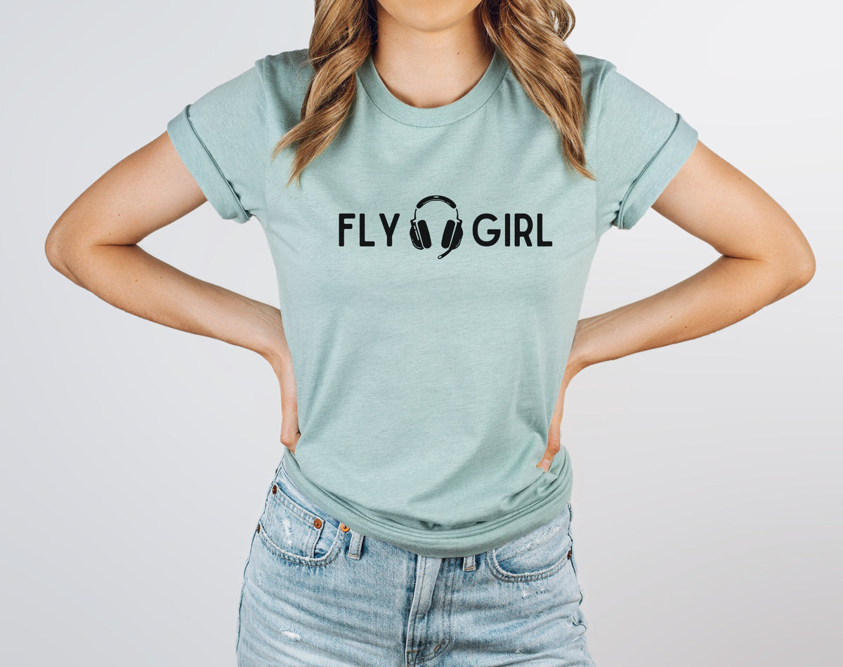 Fly Girl Shirt | Aviation Tee | Female Pilot Shirt | Airplane Gift | Trendy Flying Shirt | Women in Aviation | Aviatrix Shirt