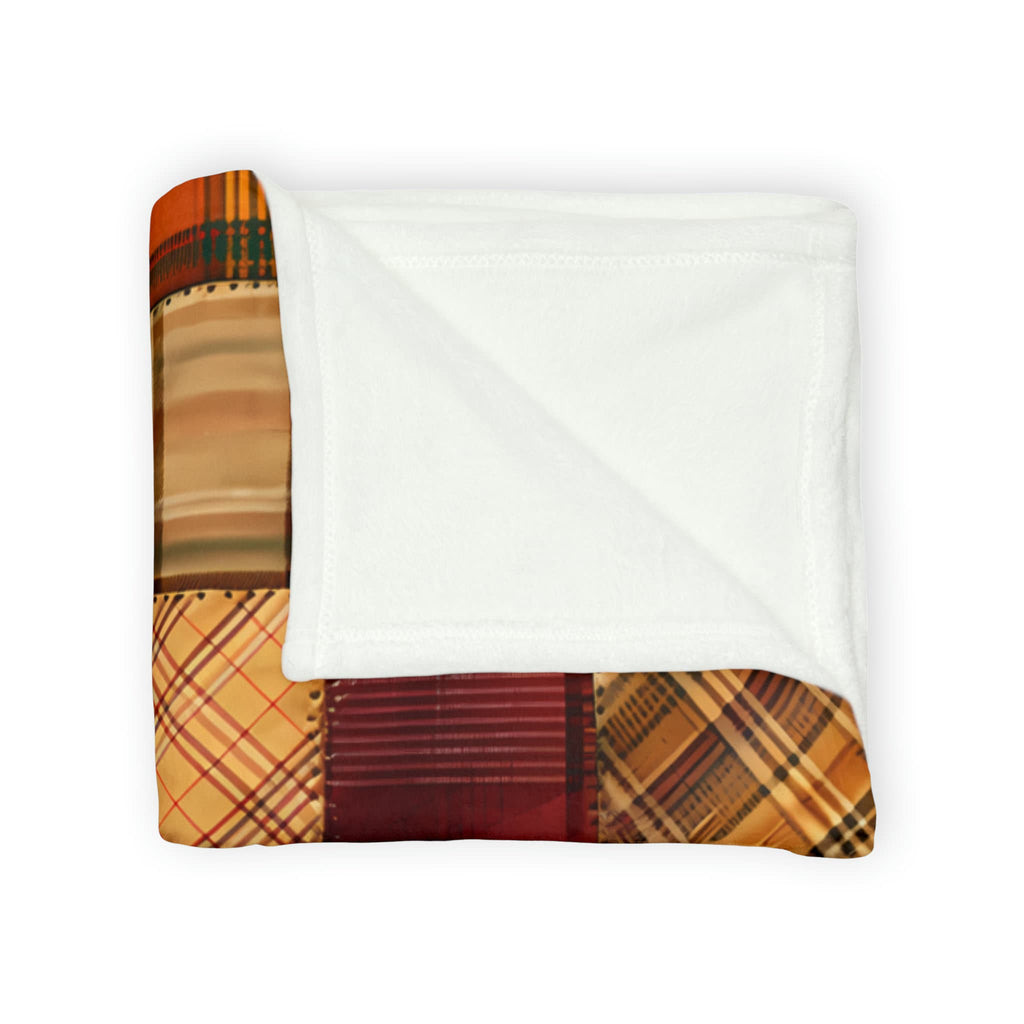 Pretty Fall Colors Patchwork Quilt 3D Print on Super Soft Minky, Plush Blanket, Autumn Home Décor, Farmhouse, Halloween Fall Vibe, Cozy Gift