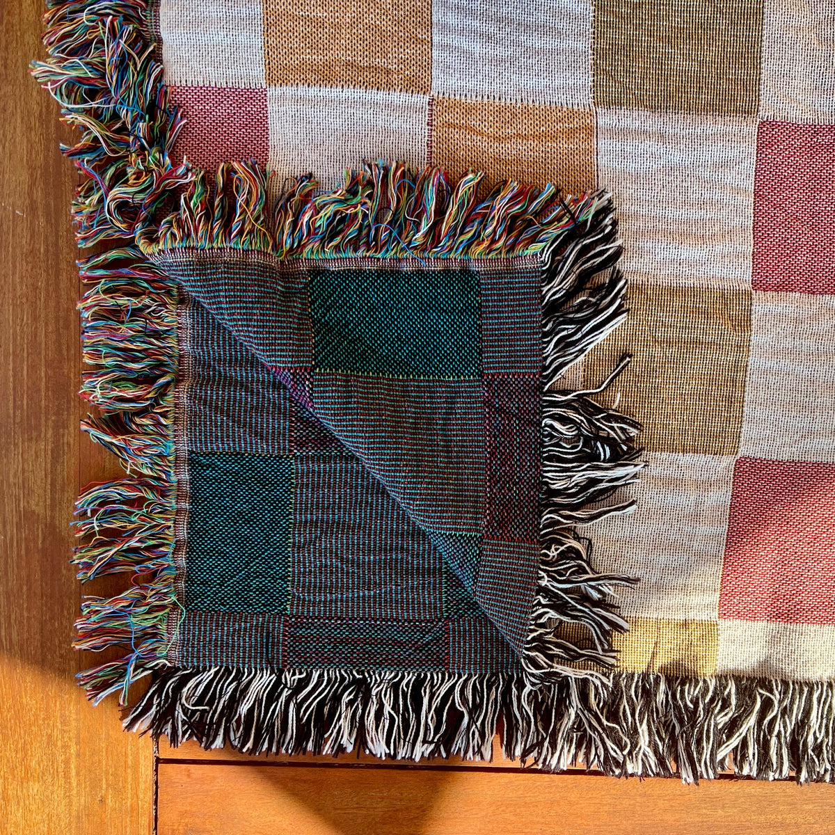 Woven Throw Blanket Checkered Boho Blanket, Cozy Sofa Blanket, living room decor, new apartment, Picnic Blanket Garden Girl Gift Outdoor