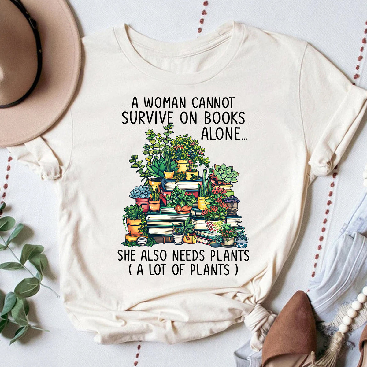 Books Plants Women Shirt: Plant Lover Gift