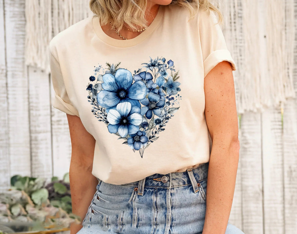 Flower Tee Shirt, Botanical Tee, Boho Tee, Wildflower Shirt, Plant Shirt, Botanical Shirt, Retro Floral T-shirt, Gardener, Trendy, Plant Tee