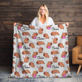 Capybara Blanket Personalized with Name, Custom Capybara Blanket with Cute Capybara Print Animal Blanket Lover Gifts for Girlfriend Girls