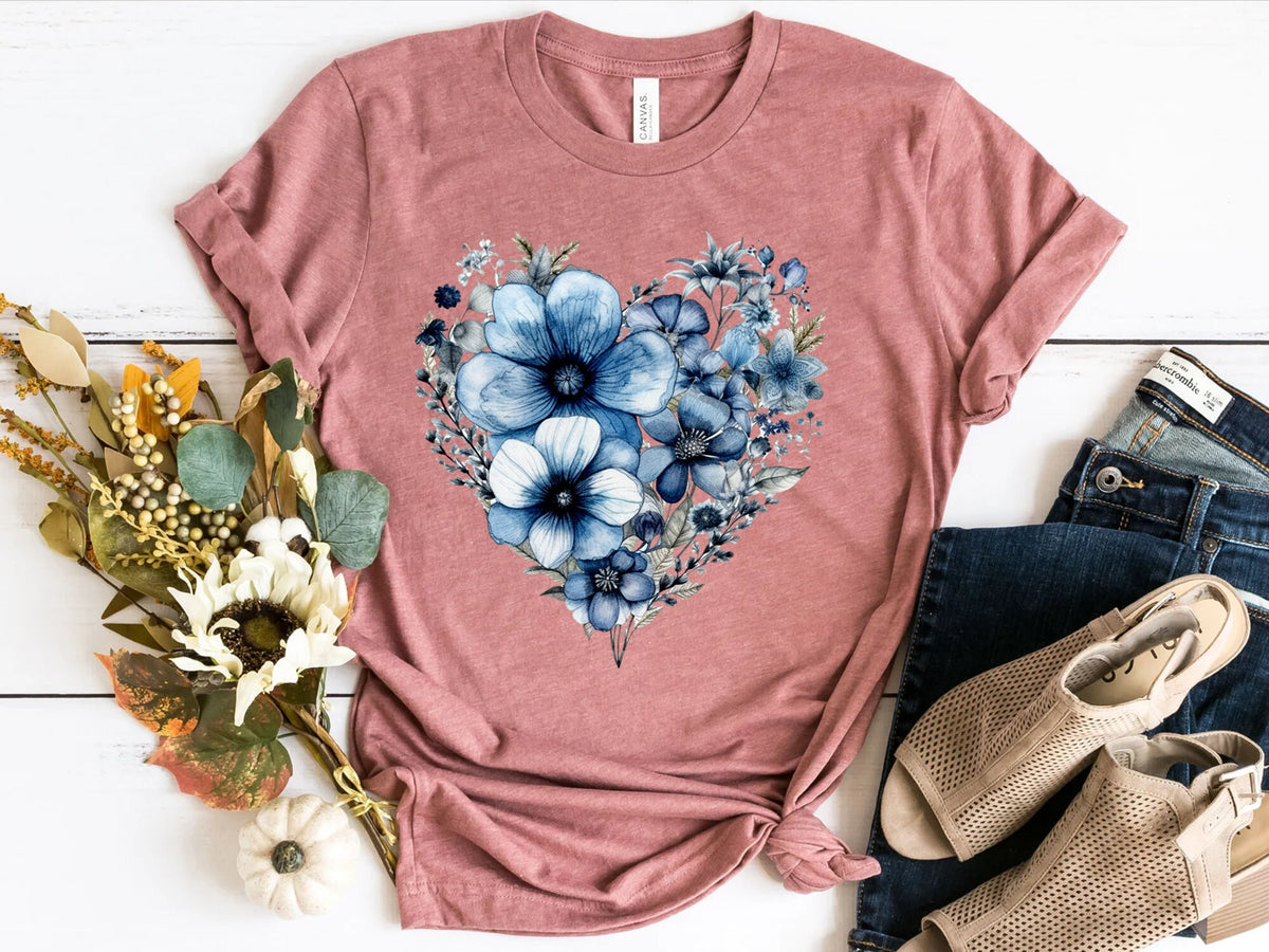 Flower Tee Shirt, Botanical Tee, Boho Tee, Wildflower Shirt, Plant Shirt, Botanical Shirt, Retro Floral T-shirt, Gardener, Trendy, Plant Tee