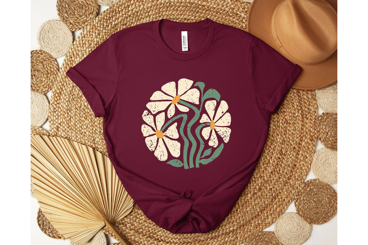 Daisy Shirt, Wildflower Tshirt, Boho Flowers Shirt, Women Floral Shirt, Summer Shirt, Gift for Mom, Botanical Tee Shirt, Daisies Shirt