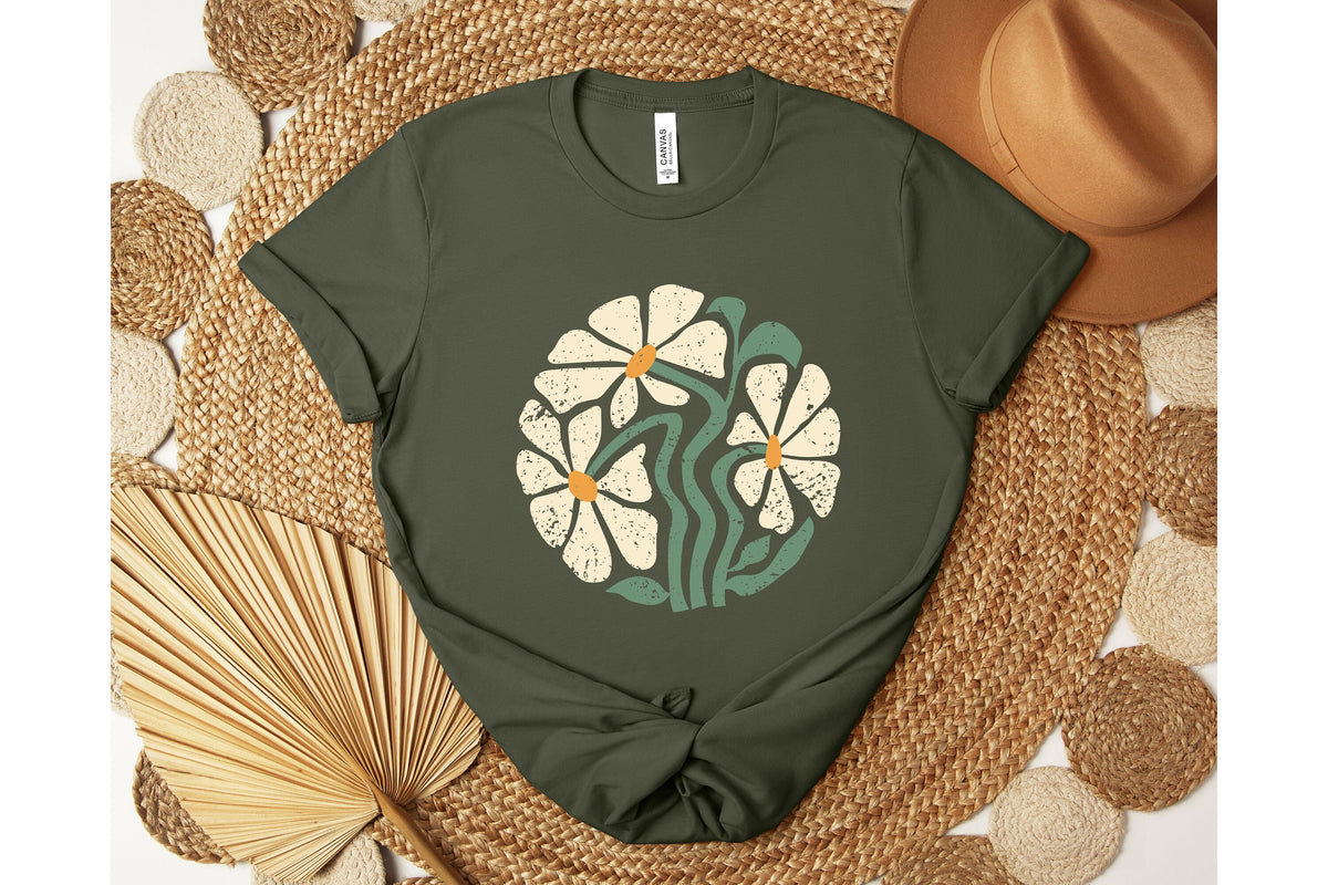 Daisy Shirt, Wildflower Tshirt, Boho Flowers Shirt, Women Floral Shirt, Summer Shirt, Gift for Mom, Botanical Tee Shirt, Daisies Shirt