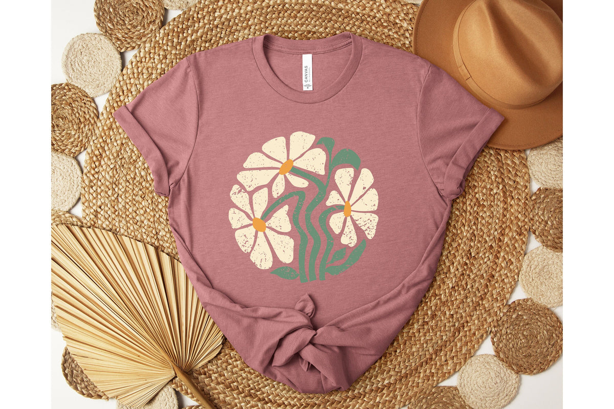 Daisy Shirt, Wildflower Tshirt, Boho Flowers Shirt, Women Floral Shirt, Summer Shirt, Gift for Mom, Botanical Tee Shirt, Daisies Shirt
