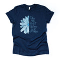 Blue Flower Graphic Tee: Be Happy Day Unisex Shirt