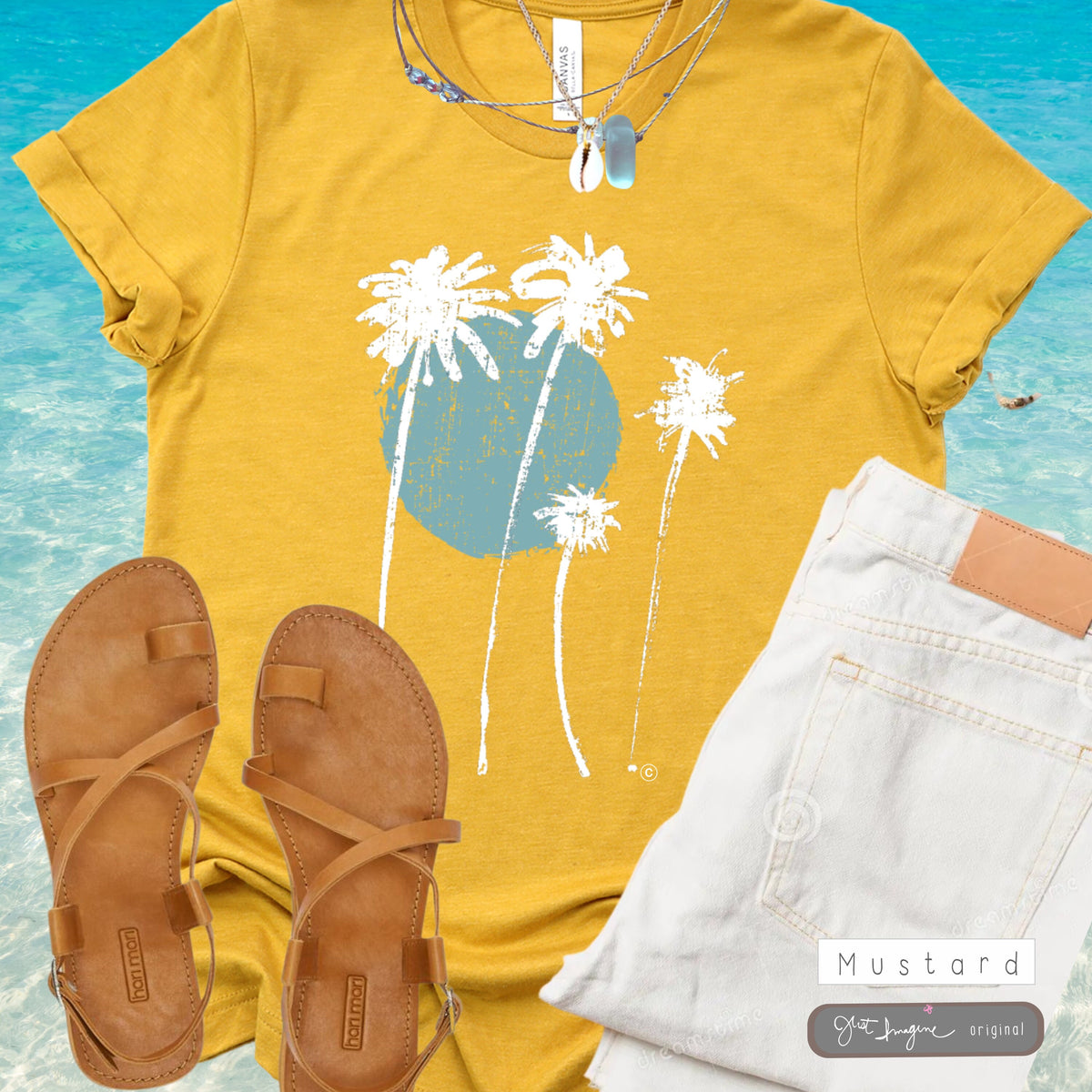 Palm Sunset Graphic Tee: Boho Beach Vacation Shirt